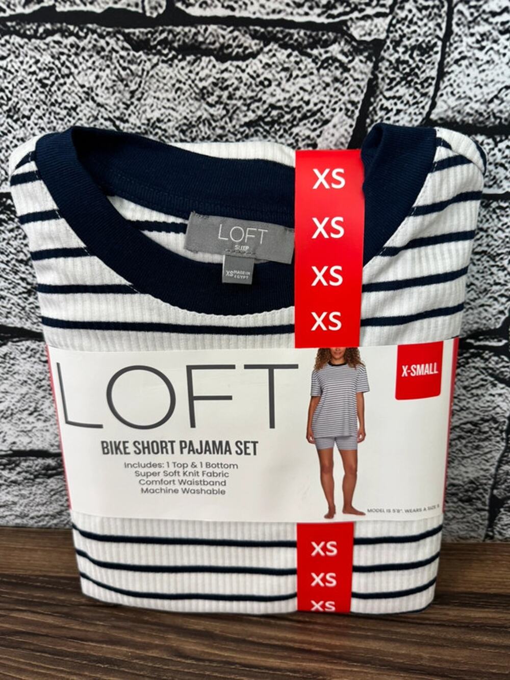 NWT Ladies Loft Bike Short Pajama Set - XS